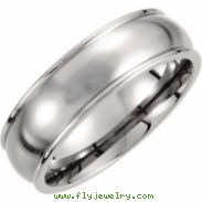 BLACK TITANIUM 08.50 07.50 MM POLISHED GROOVED BAND