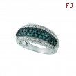 Blue & white diamond pave ring