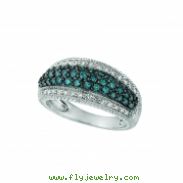 Blue & white diamond pave ring