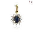 Blue Sapphire With Diamond Pendant