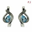 Blue Topaz Diamond Earrings