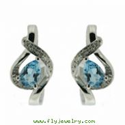 Blue Topaz Diamond Earrings