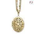 Brass-tone Oval Locket on 16