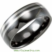 Ceramic & Tungsten 05.00 08.00 MM TUNGSTEN INLAY CERAMIC COUTURE NONE