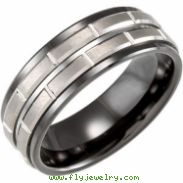 Ceramic & Tungsten 06.00 08.00 MM POLISHED CERAMIC COUTURE NONE