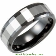 Ceramic & Tungsten 06.00 08.00 MM TUNGSTEN INLAY CERAMIC COUTURE NONE