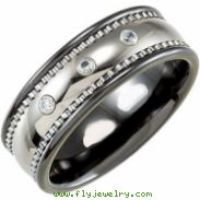 Ceramic & Tungsten 06.50 08.00 MM POLISHED CERAMIC COUTURE NONE