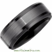 Ceramic & Tungsten 08.50 08.00 MM BLACK CERAMIC COUTURE NONE