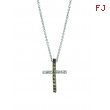 Champagne & white diamond cross necklace