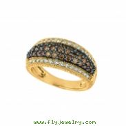 Champagne & white diamond pave ring