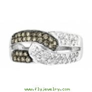 Champagne & White diamond ring