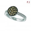 Champagne & white diamond round ring