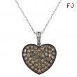 Champagne diamond large heart necklace