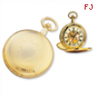 Charles Hubert 14k Gold-plated White Dial with Date Pocket Watch