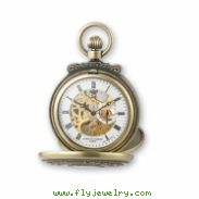 Charles Hubert Antique Gold Finish Skeleton Pocket Watch