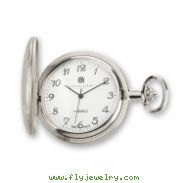 Charles Hubert Chrome Finish Brass Basketweave Pocket Watch