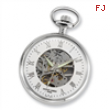 Charles Hubert Chrome-finish Off-White Ceramic Dial Pocket Watch