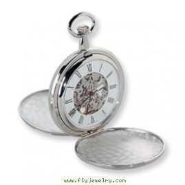 Charles Hubert Chrome-finish White Dial Pocket Watch