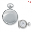 Charles Hubert Satin Chrome-finish Off White Dial Pocket Watch