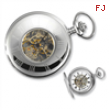 Charles Hubert Solid Stainless Steel White Dial Pocket Watch