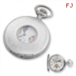 Charles Hubert Solid Stainless Steel White Dial Pocket Watch