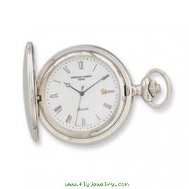 Charles Hubert Stainless Steel White Dial with Date Pocket Watch