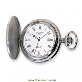 Charles Hubert Stainless Steel White Dial with Date Pocket Watch