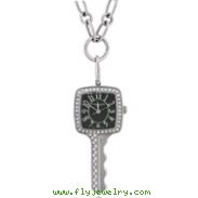 Charles Hubert Swarovski Crystal Black Dial Key Pendant Watch