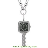 Charles Hubert Swarovski Crystal Black Dial Key Pendant Watch