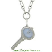 Charles Hubert Swarovski Crystal Blue Dial Key Pendant Watch