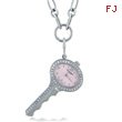 Charles Hubert Swarovski Crystal Pink Dial Key Pendant Watch