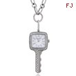 Charles Hubert Swarovski Crystal White Dial Key Pendant Watch