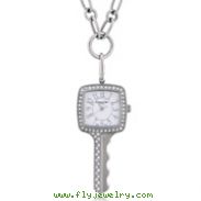 Charles Hubert Swarovski Crystal White Dial Key Pendant Watch