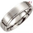 Cobalt 08.00 6.0 MM SATIN/POLISHED RIDGED BAND