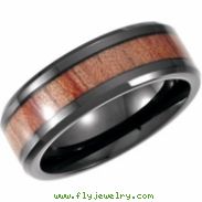 Cobalt 09.00 08.00 MM BLACK PVD Casted Band with Rose Wood Inlay