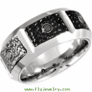 Cobalt 09.50 10.00 MM POLISHED CASTED BAND .24CTW BLACK DIAM