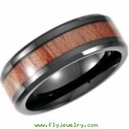 Cobalt 11.50 08.00 MM BLACK PVD Casted Band with Rose Wood Inlay