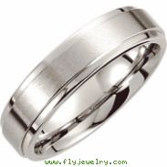 Cobalt 13.00 6.0 MM SATIN/POLISHED RIDGED BAND