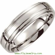 Cobalt SIZE 08.00 06.00 MM POLISHED SLIGHTLY DOMED DBL RIDGED BAND