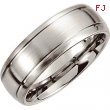 Cobalt SIZE 08.50 08.00 MM SATIN/POLISHED GRVD SLGTY DOMED RND EDGE BAND