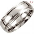 Cobalt SIZE 09.50 08.00 MM POLISHED SLIGHTLY DOMED DBL RIDGED BAND