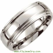 Cobalt SIZE 09.50 08.00 MM POLISHED SLIGHTLY DOMED DBL RIDGED BAND