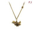 Copper-Tone and silver color Antique Style Bird Pendant