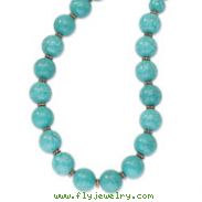 Copper-tone Aqua Beads 16" With Extension Necklace