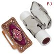 Copper-tone Purple Enameled Lipstick Holder