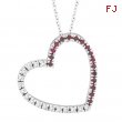 Diamond & Pink Sapphire Heart Pendant Necklace