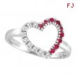 Diamond & Pink Sapphire Heart Ring