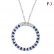 Diamond & Sapphire Circle Necklace