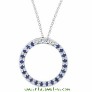 Diamond & Sapphire Circle Necklace