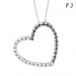 Diamond & Sapphire Heart Pendant Necklace